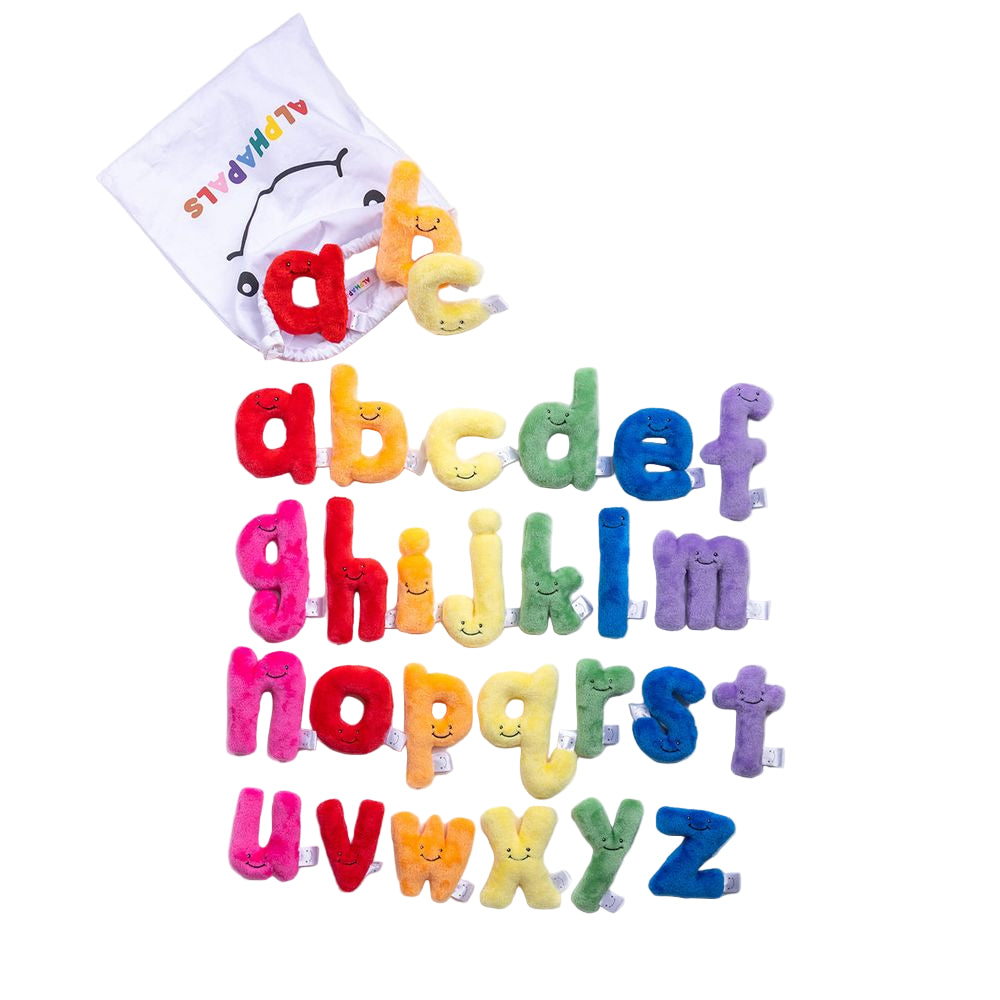 Alphabet-Plush-Set-Rainbow-Mini-Lower-Case-Letters-with-White-Drawstring-Bag-Plush-25436129886295