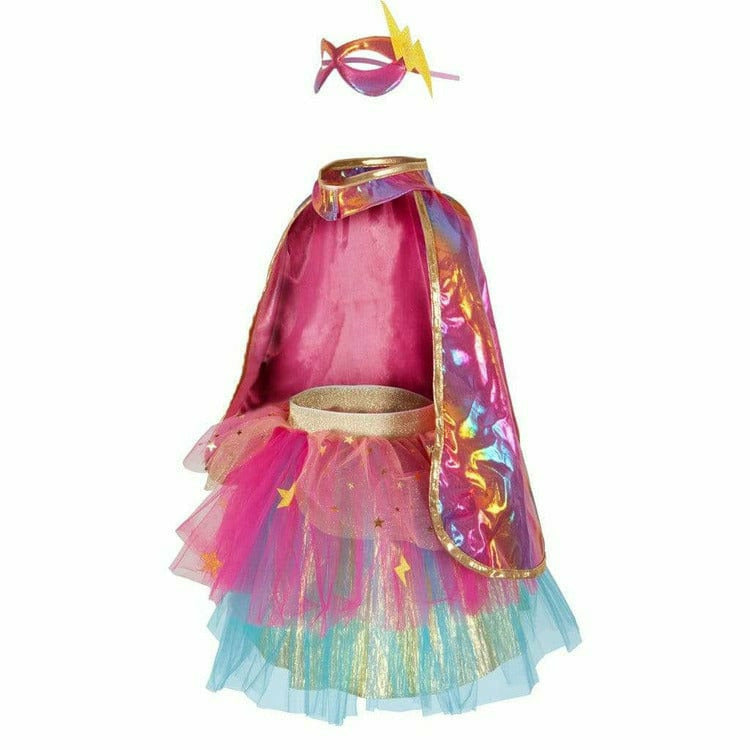 Super-Duper-Tutu-Cape-Mask-Pink-Gold-Size-4-6-Years-Dress-up-20436265304151